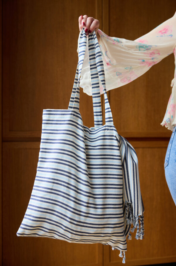 Ella hamam kangaskassi, sininen